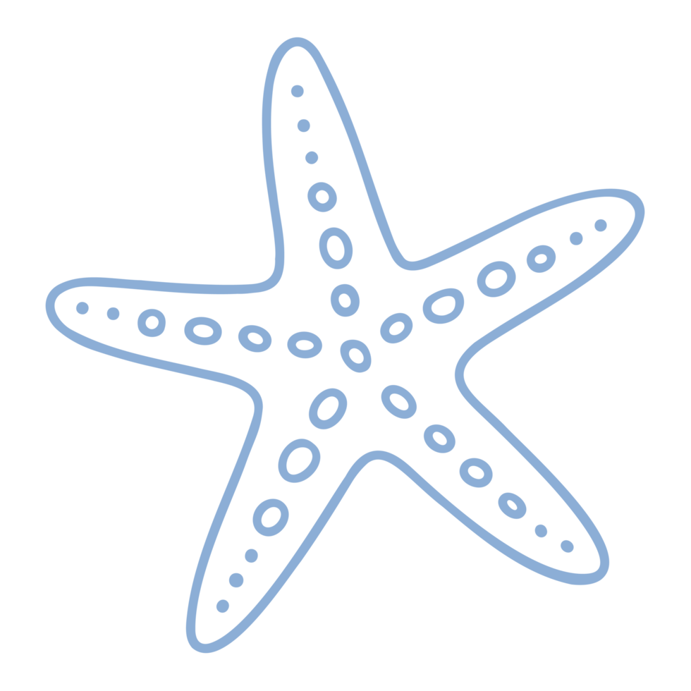 Starfish drawing coastal pastel blue aesthetic beach sea ocean west coast girl grandmother granddaughter sketch hand drawn illustration cute clipart decor isolated element transparent background png