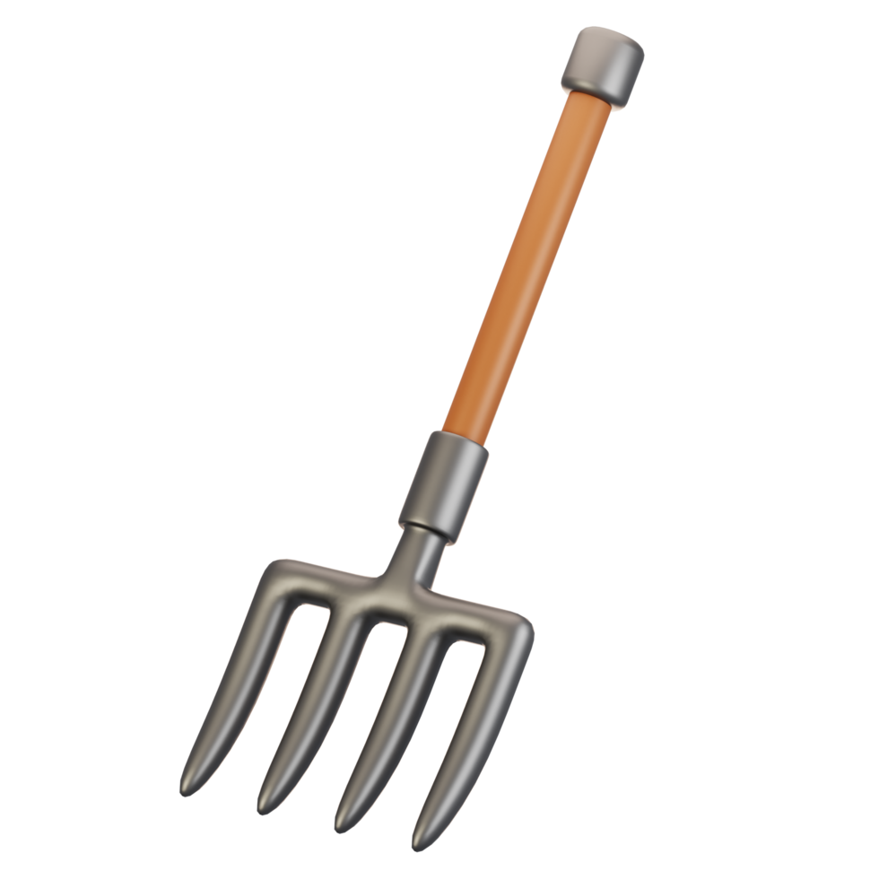3d rendering farm and agriculture icon concept. 3d render pitchfork icon png