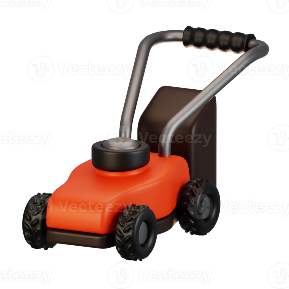 3d rendering farm and agriculture icon concept. 3d render lawn mower icon png