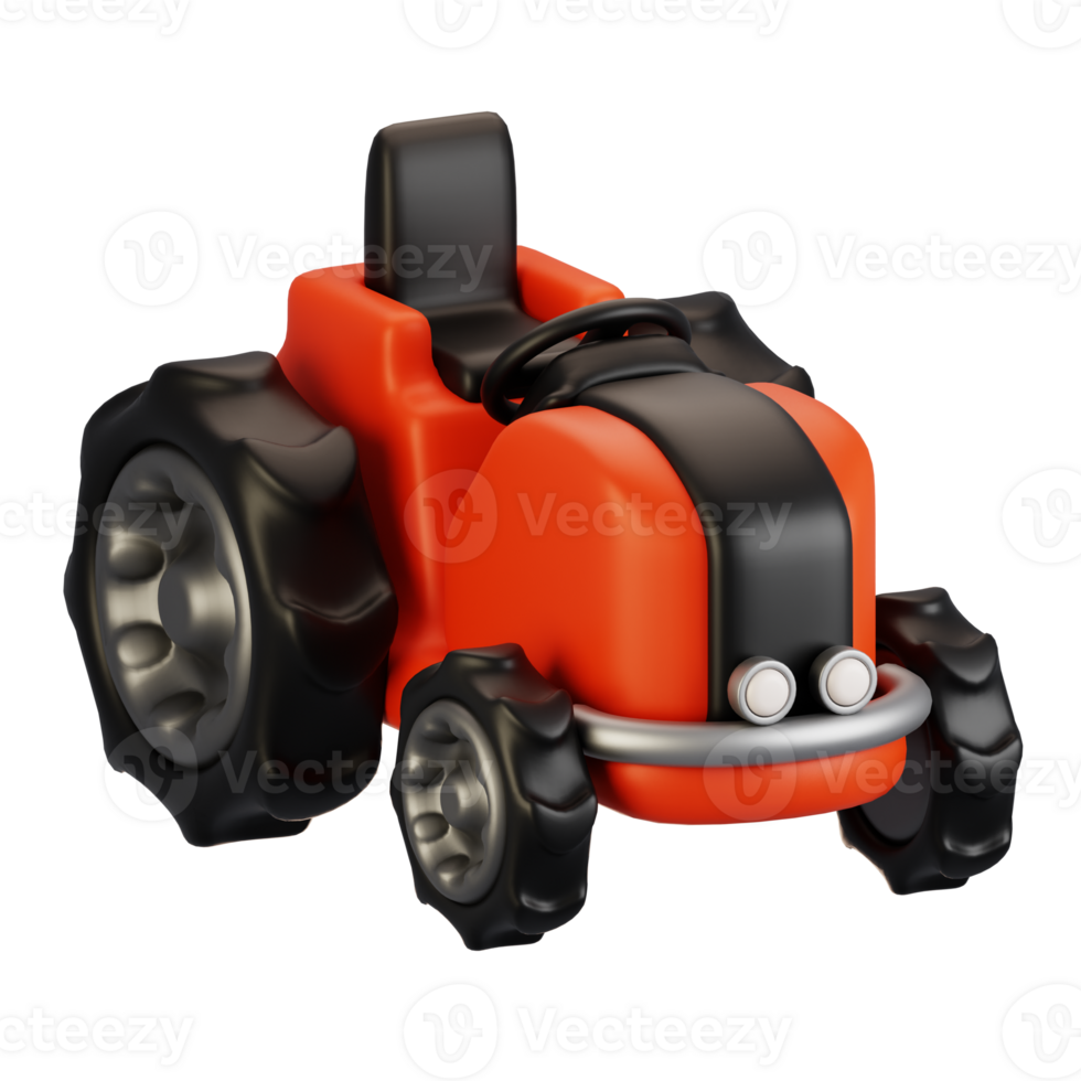 3d rendering farm and agriculture icon concept. 3d render tractor icon png
