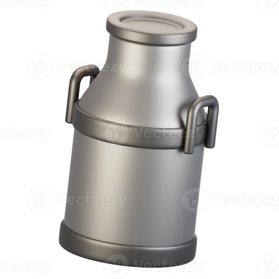 3d rendering farm and agriculture icon concept. 3d render milk container icon png