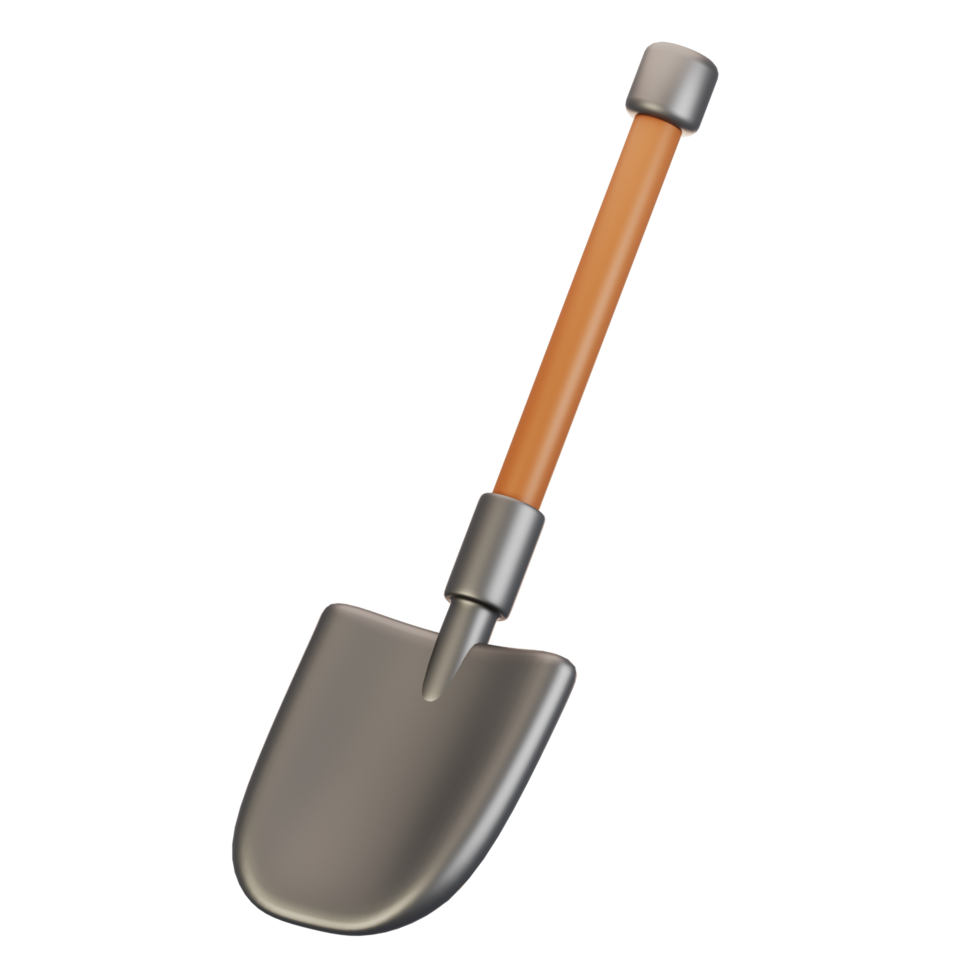 3d rendering farm and agriculture icon concept. 3d render shovel icon png