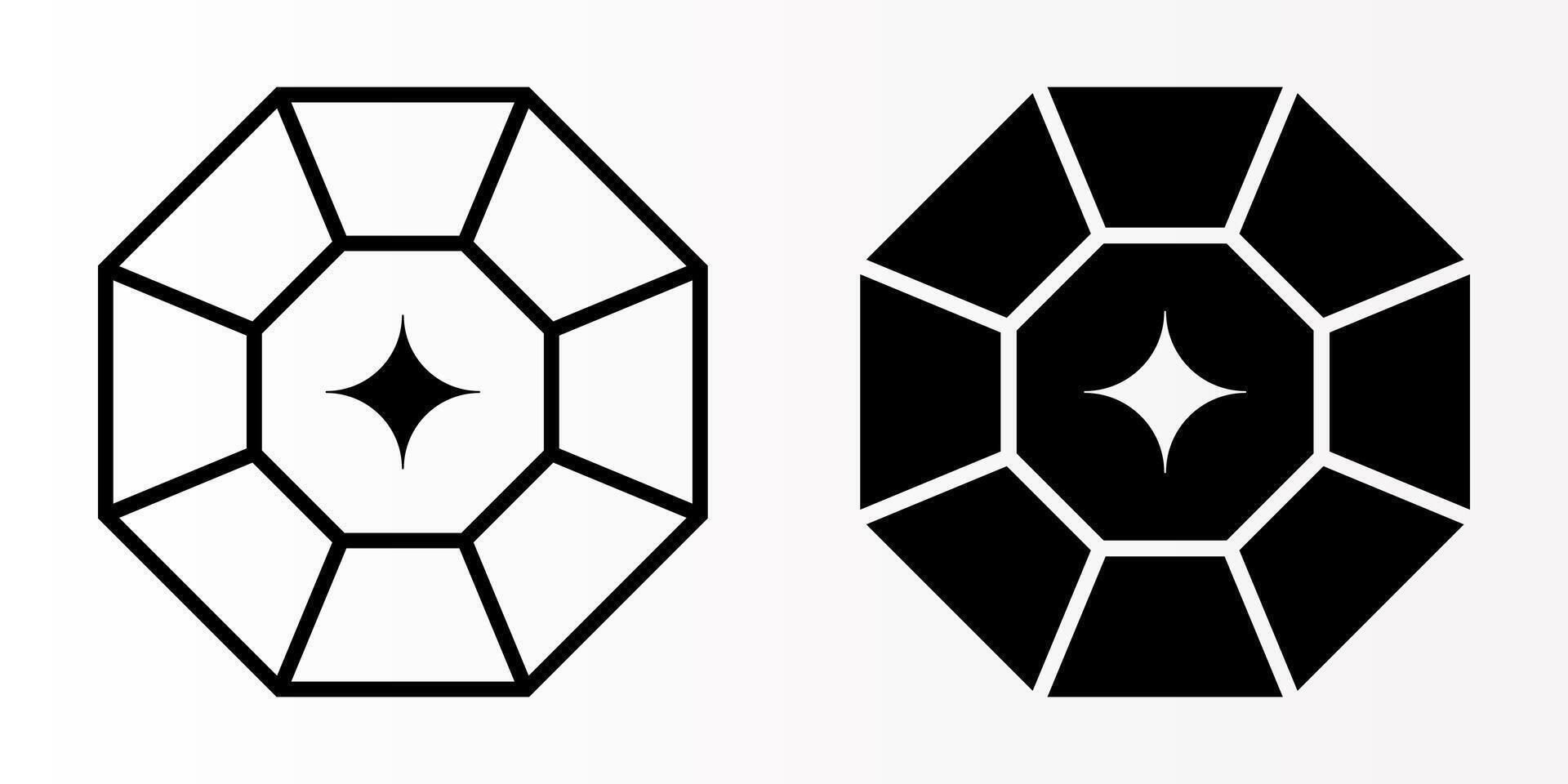 Diamond icons set. for mobile concept and web design on white background vector