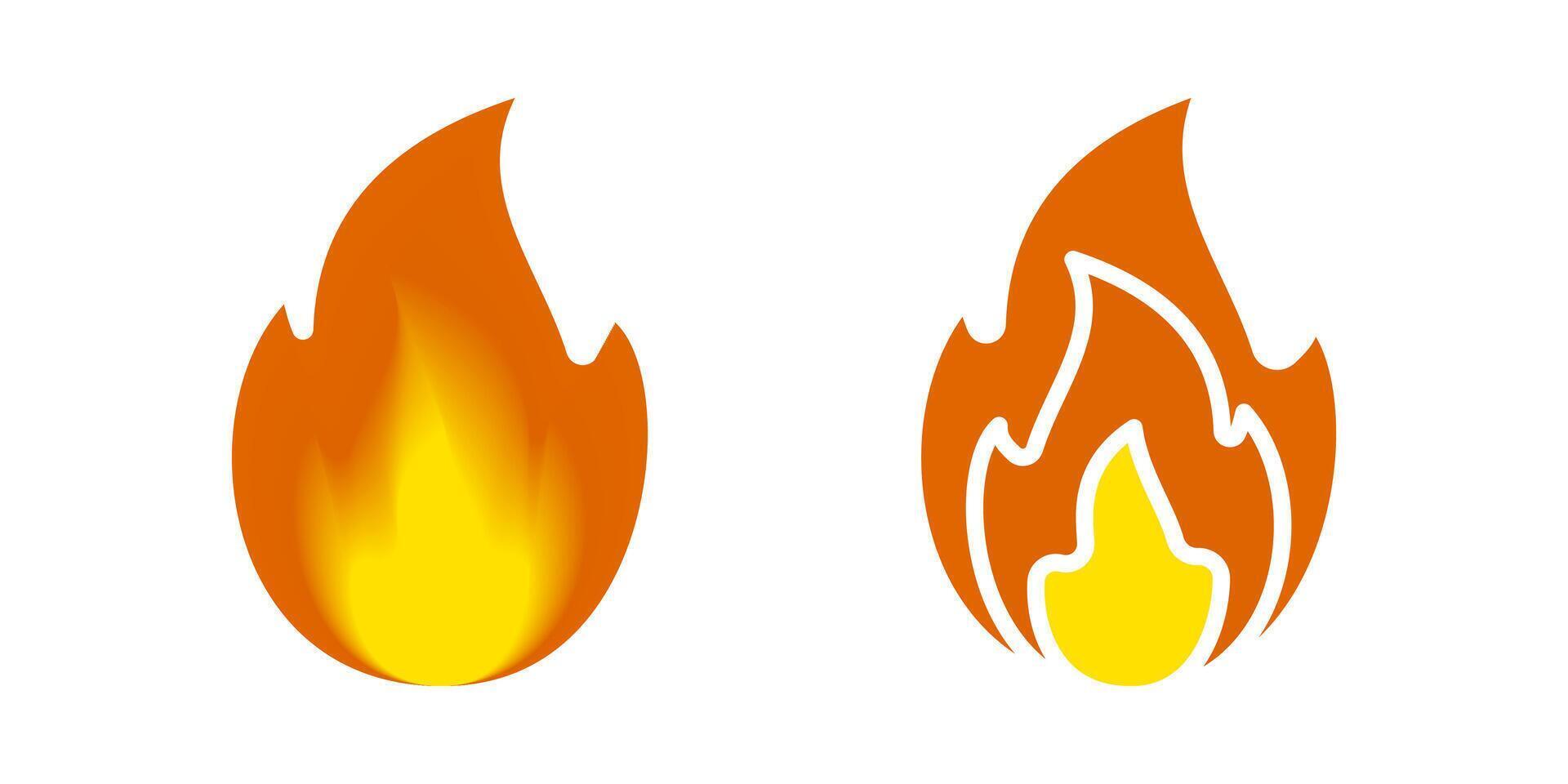 Fire Icon Set. for mobile concept and web design. illustration vector