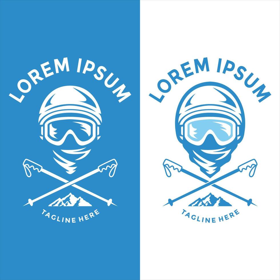 snowboard sports team logo design vector
