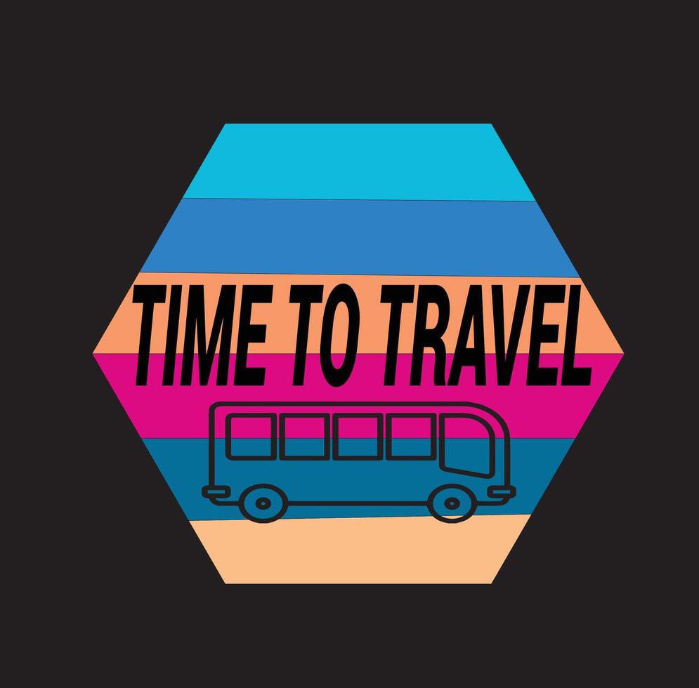 Time To Travel T-shirt Design vector