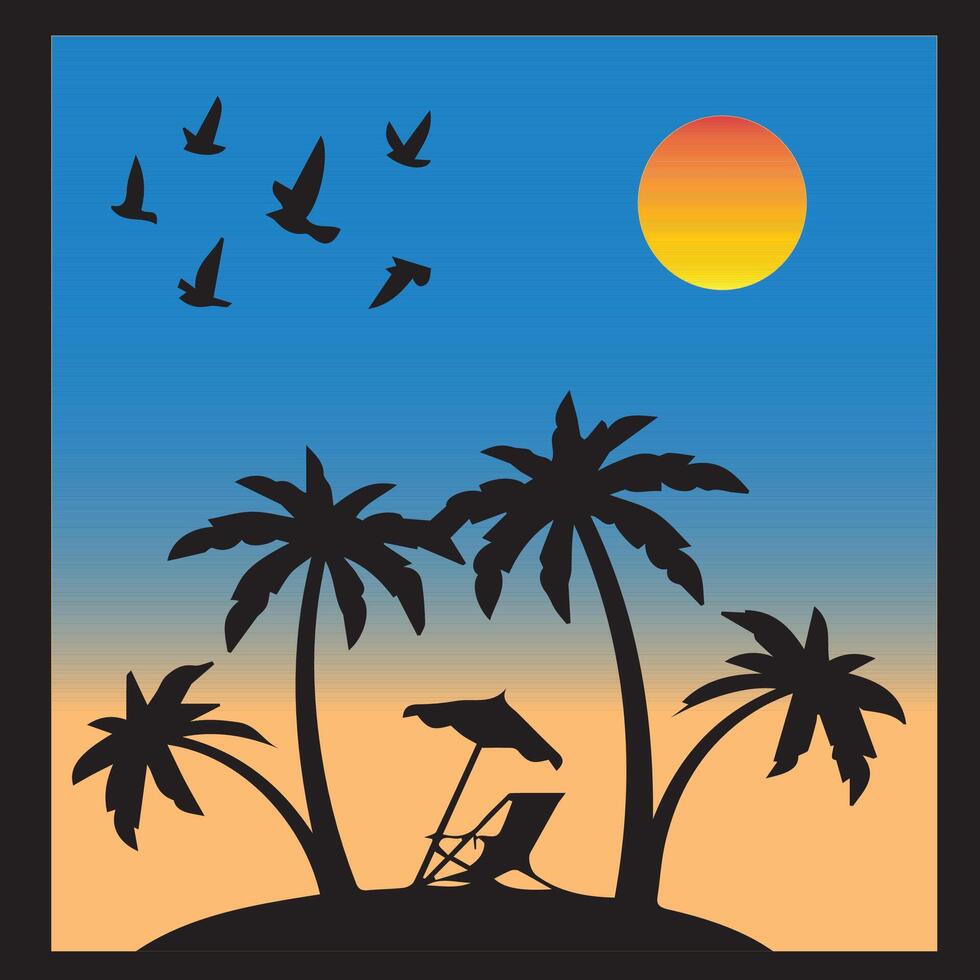 Nature Beach T-shirt Design vector