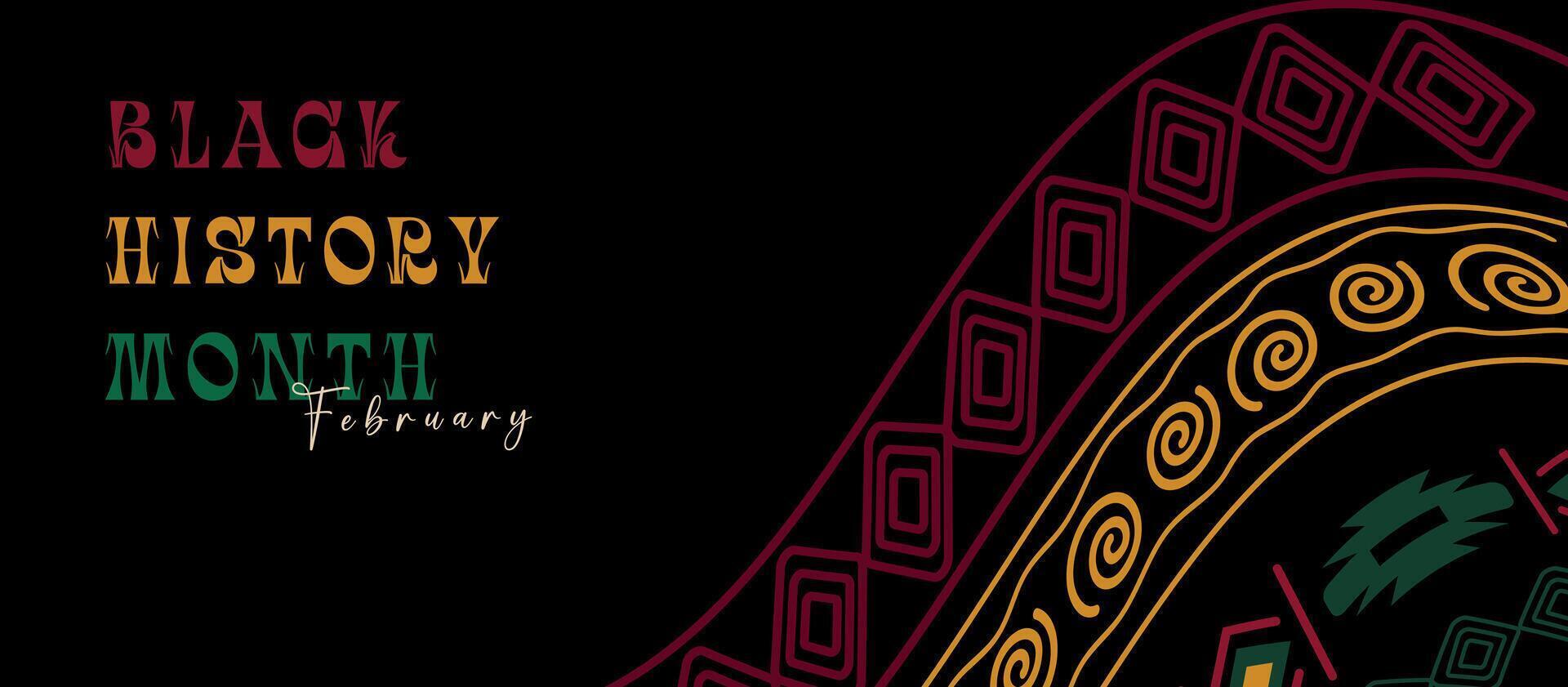Hand drawn Black History month background. Black History Month Banner . Celebrated annually in February in the USA and Canada. vector