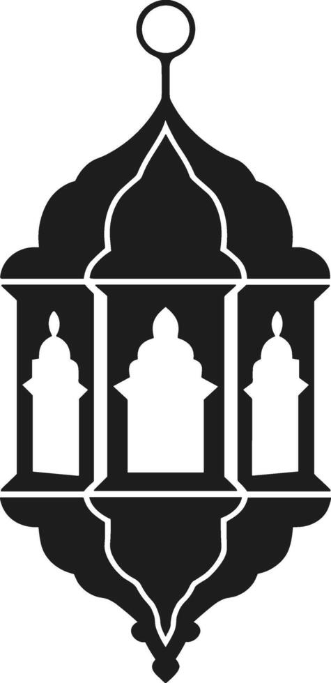 Elegant Islamic Lantern Silhouette for Festive and Decorative Designs vector