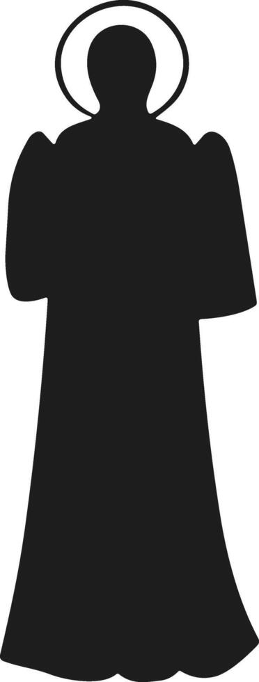 Angel Silhouette with Halo Illustration vector
