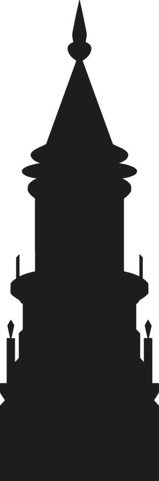 Tall Islamic Minaret Silhouette - Iconic Illustration for Architectural and Religious Projects vector