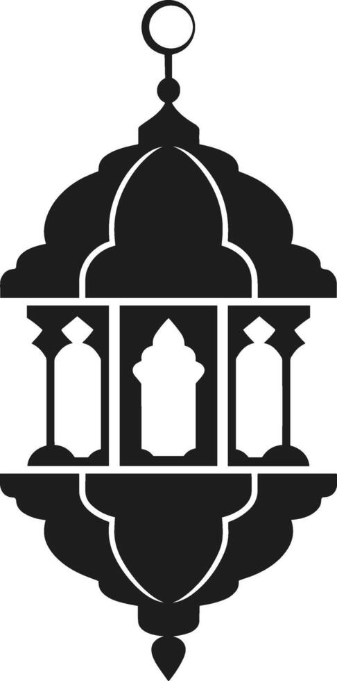 Ornate Islamic Lantern Silhouette for Festive and Religious Designs vector