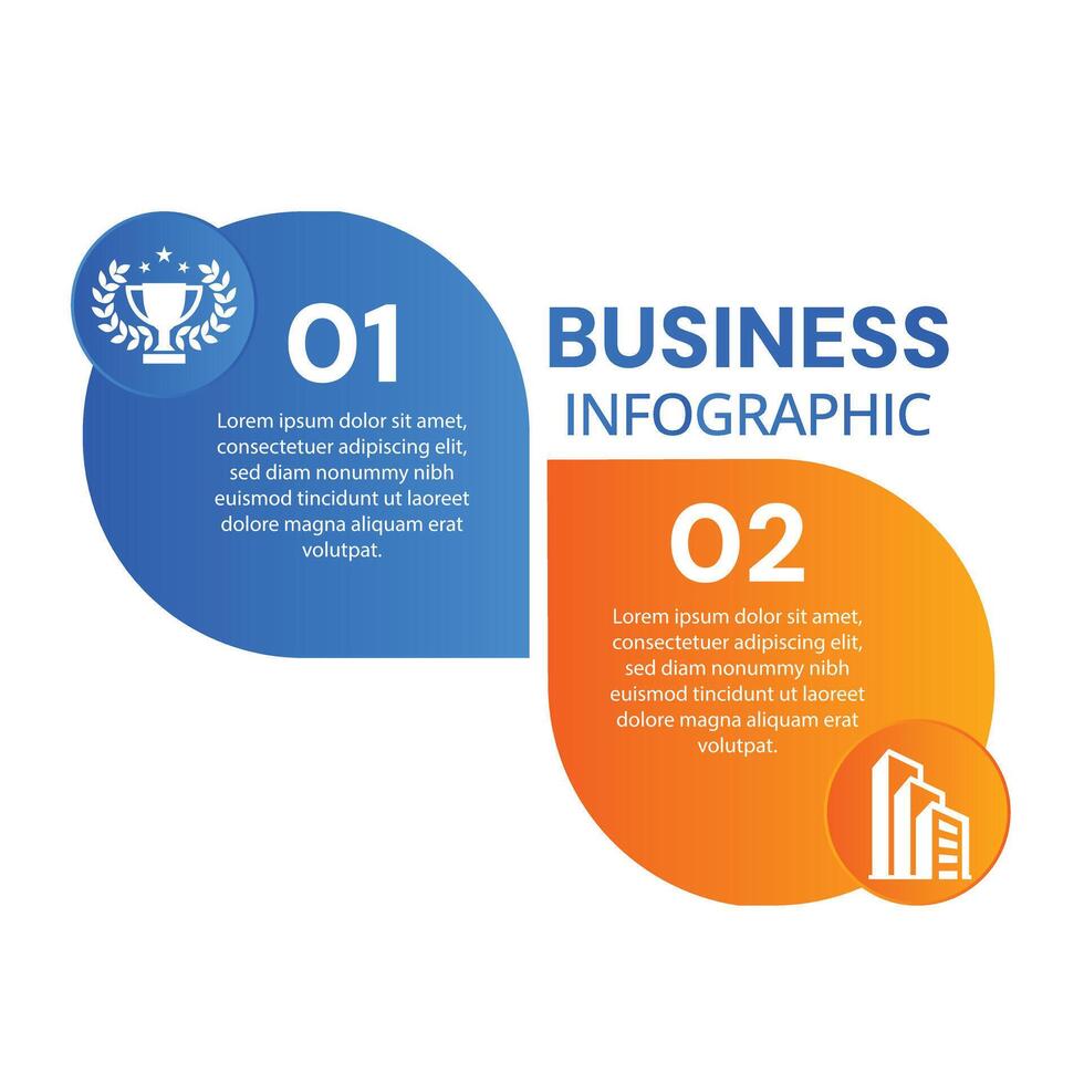Modern business infographic 2 step timeline journey template design vector