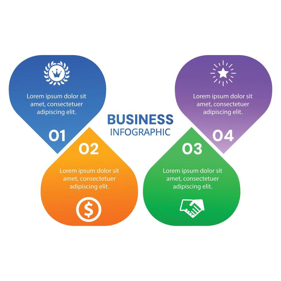 Modern chart list 4 step infographic success template with icons designed vector