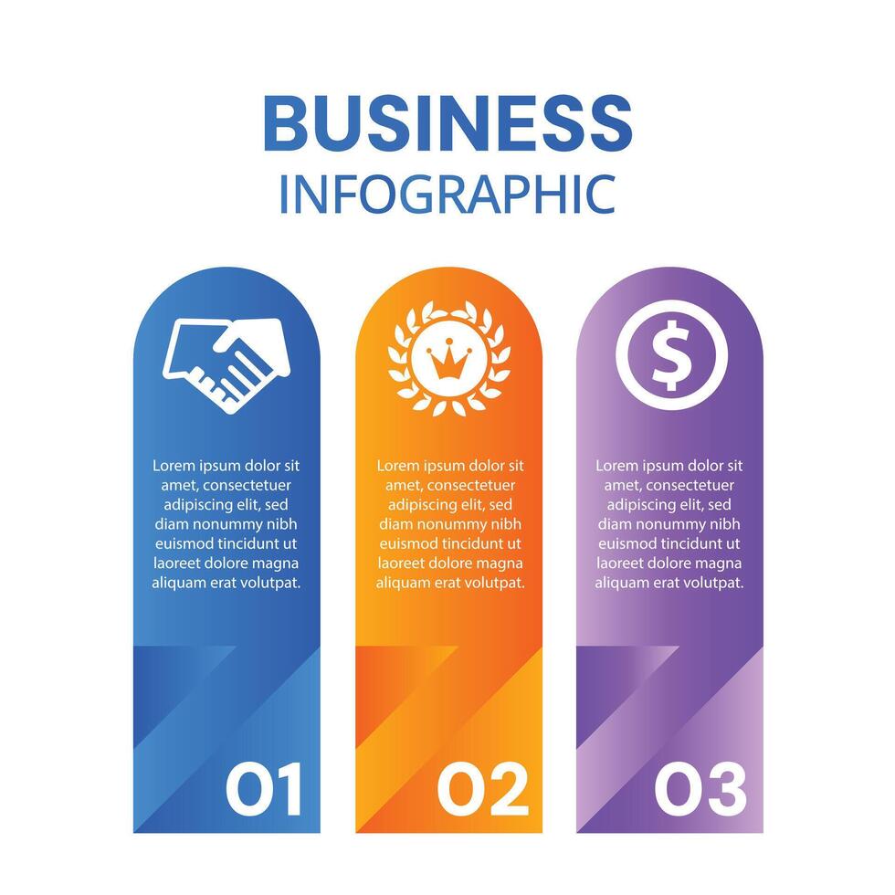 Minimalist modern 3 step success timeline journey infographic with icons design vector