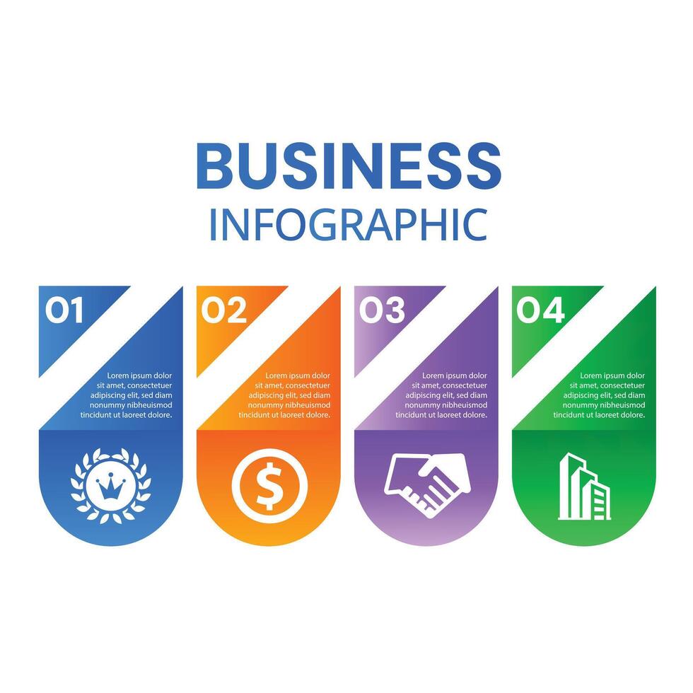 Modern minimalist 4 step to success infographic template with icons design vector