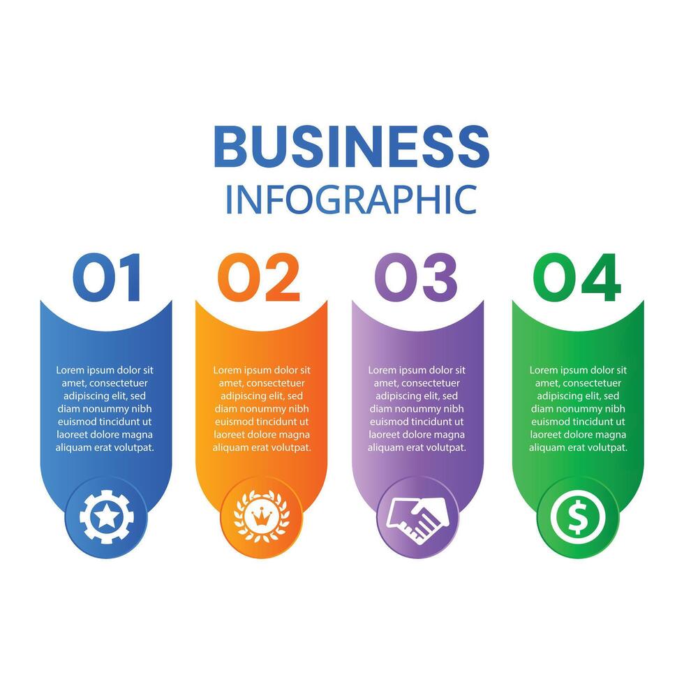 Business infographic modern 4 step chart list template with icons design vector