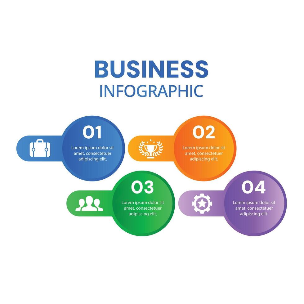 Circle infographic 4 step success chart list template with icons modern business design vector