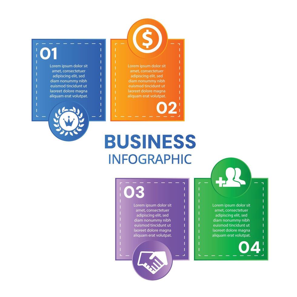 Infographic business 4 steps to success chart list template with icons design vector