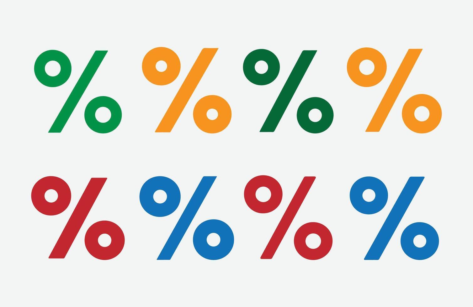 Percentage Icon Set. Clean Percentage Icon Set for Designs. Flat Percentage Icon Collection. vector