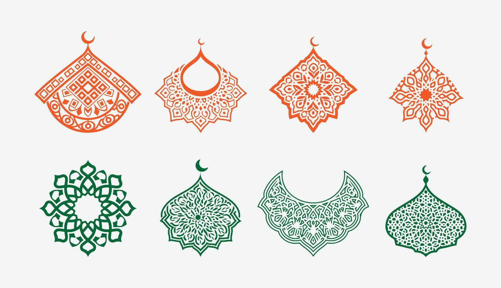 Islamic Geometric Pattern Collection. Arabesque Design Elements Set. Ornate Arabesque. vector