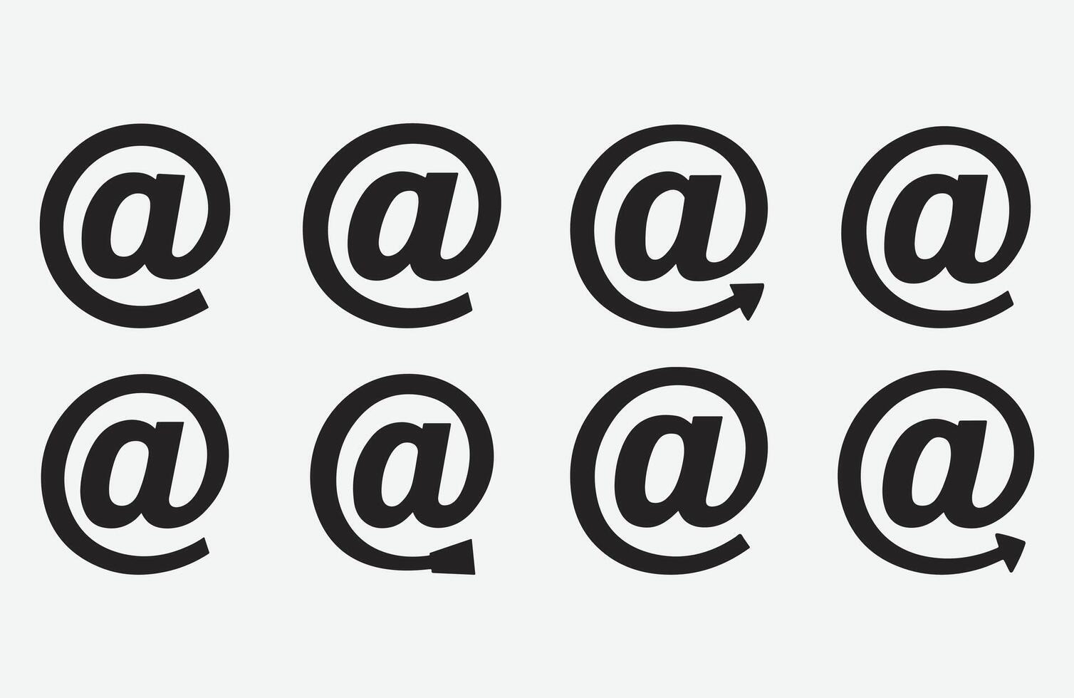 At Symbol Icon Set. Email Address At Sign Icons. At The Rate Of Icon. At Symbol Variations. Email At Symbol. vector