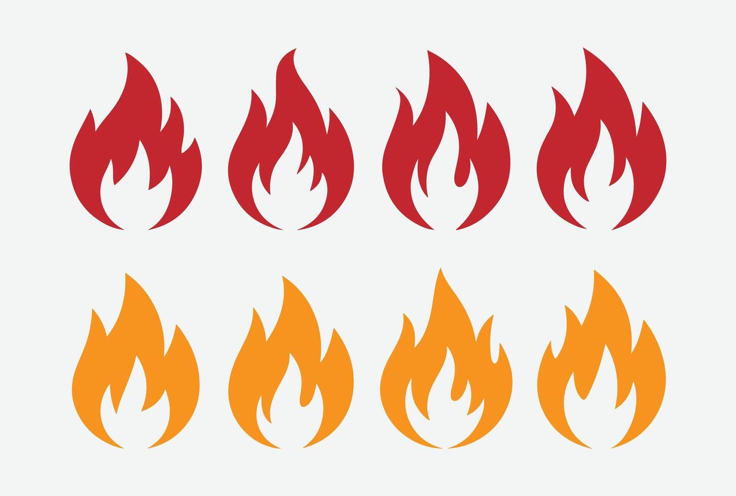 Fire Flame Icon Set. Burning Flame Icon Collection. Flame and Fire Icons. Hot Flame Symbol Set. vector