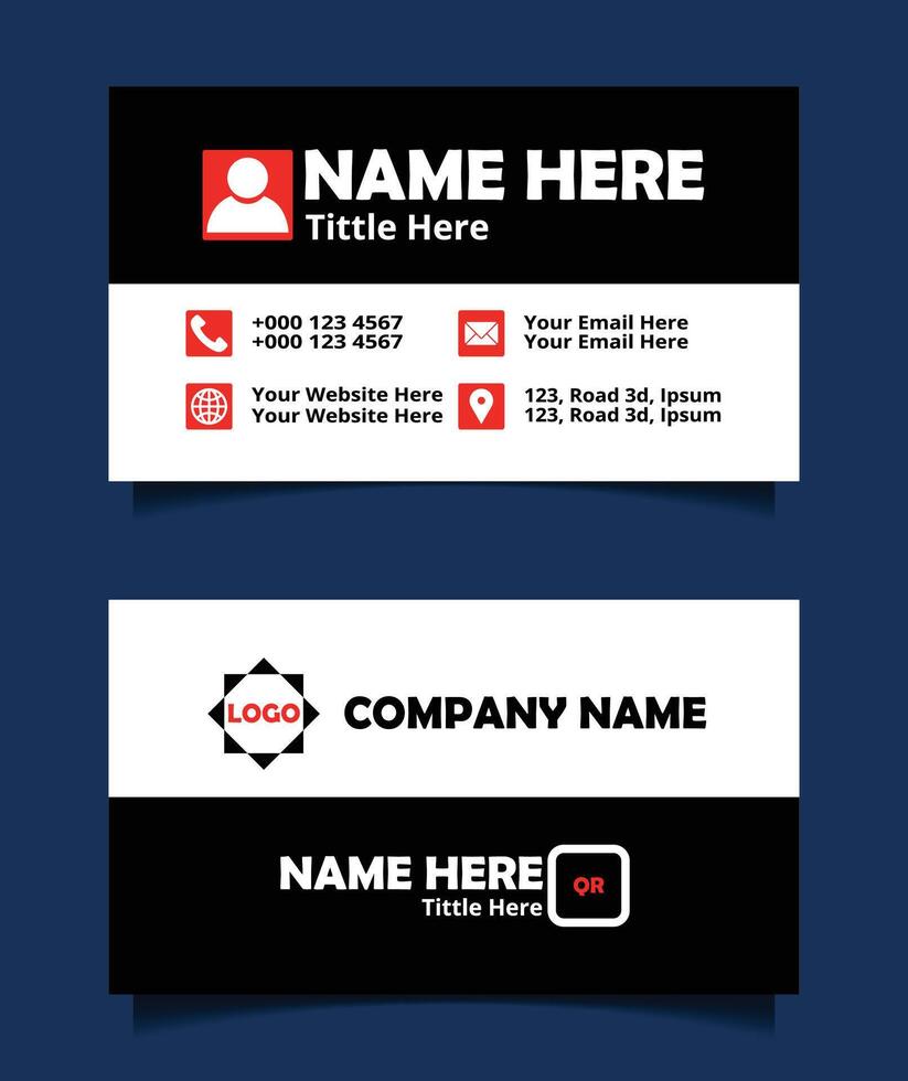 Elegant Business Card Mockup for Professionals. Modern Corporate Visiting Card Layout. vector