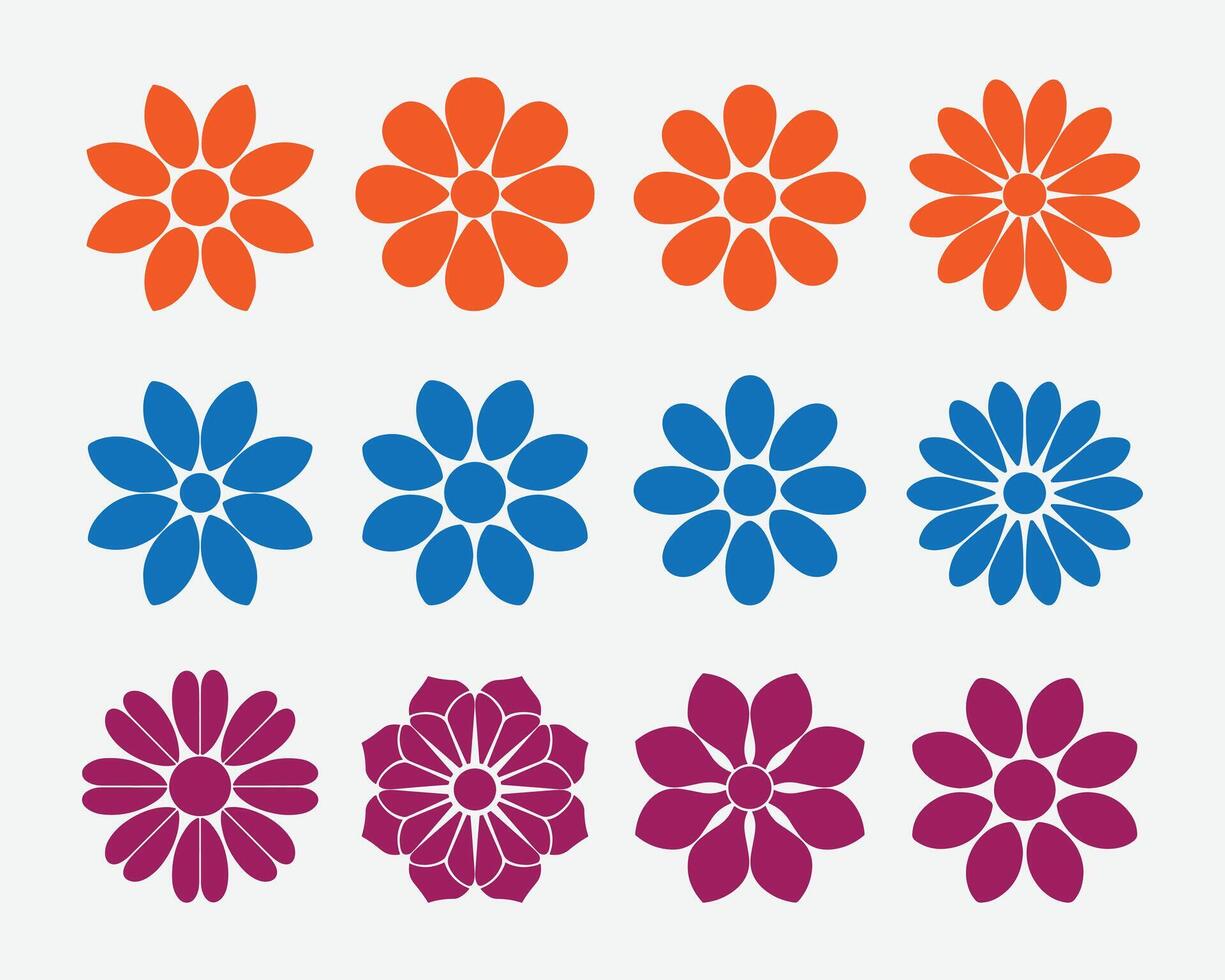 Flower Icon Collection. Floral Icons Set. Flower Symbols Set. Elegant Flower Icon Collection. vector