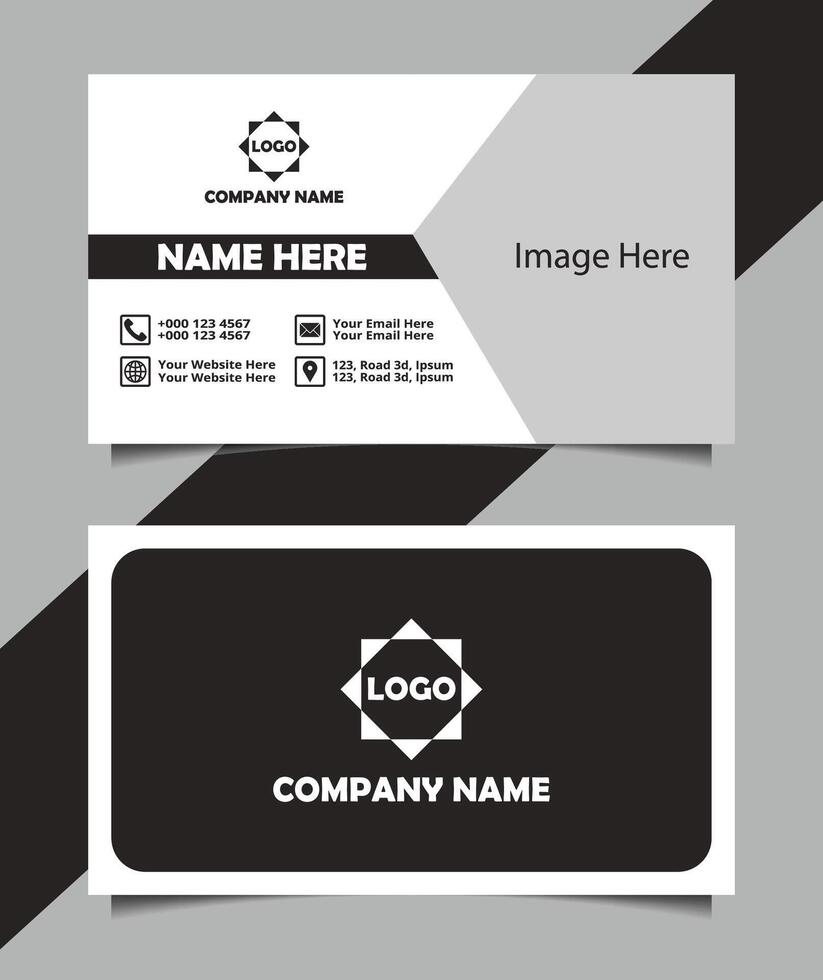 Creative Business Card with Unique Typography. Corporate Visiting Card with Modern Layout. vector