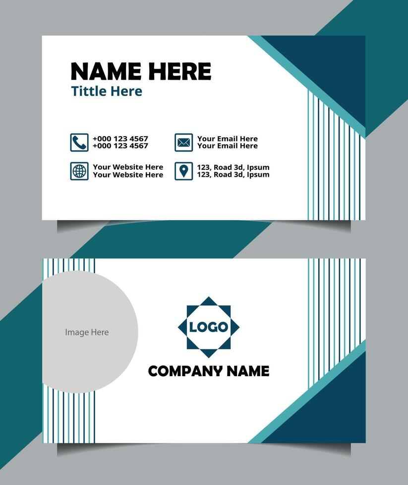 Double-Sided Business Card with Elegant Design. vector