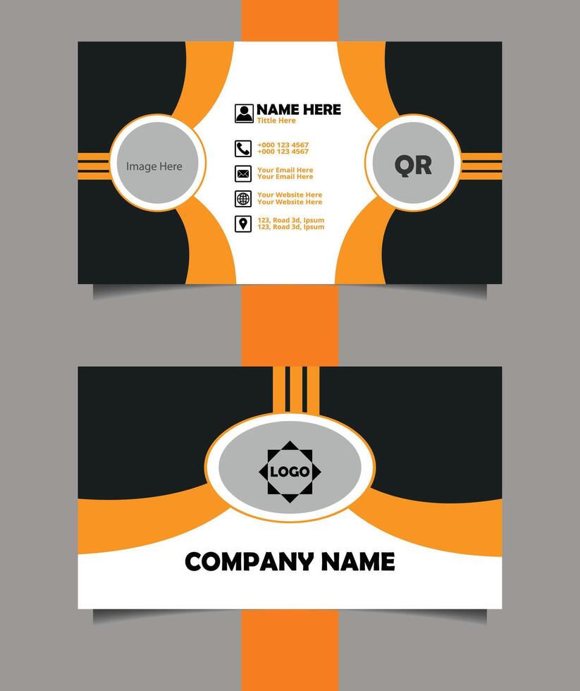 Corporate Visiting Card with Modern Layout. Stylish Minimal Visiting Card for Branding. vector