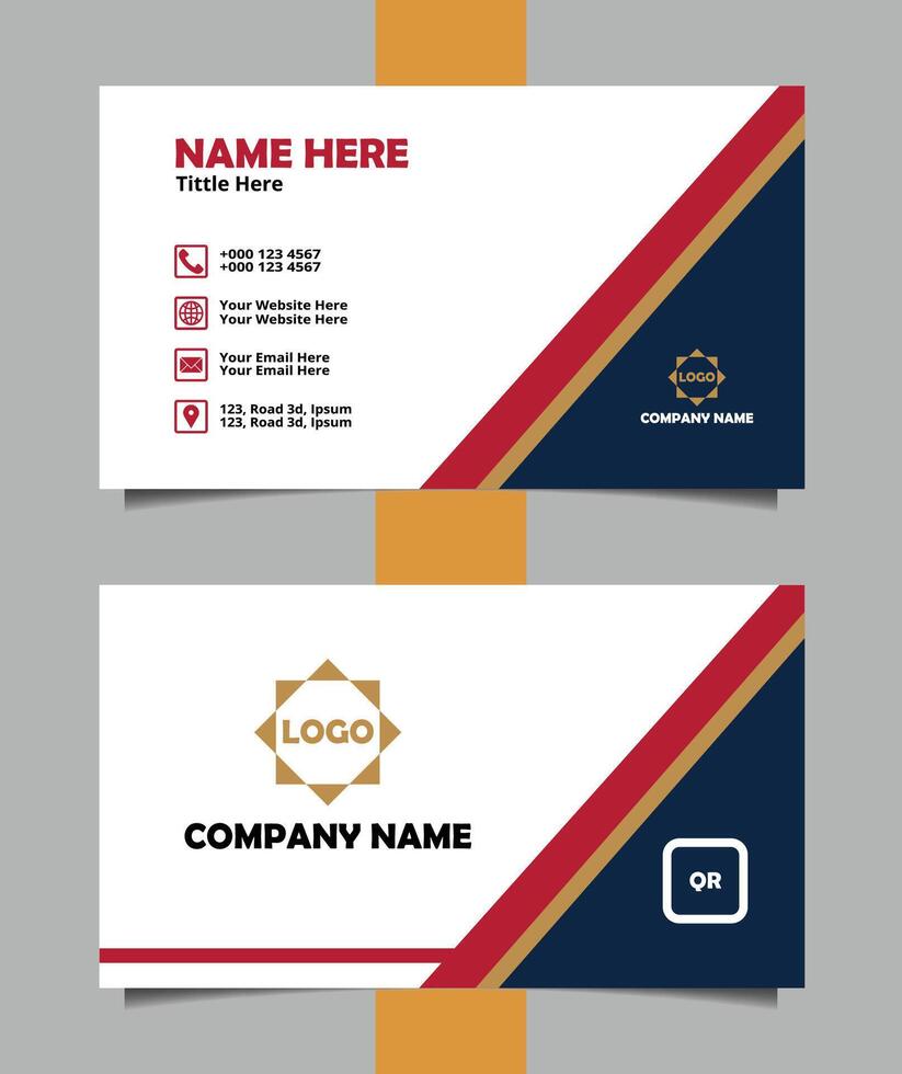Modern Corporate Visiting Card Layout. Minimalist Business Card Design Template. vector