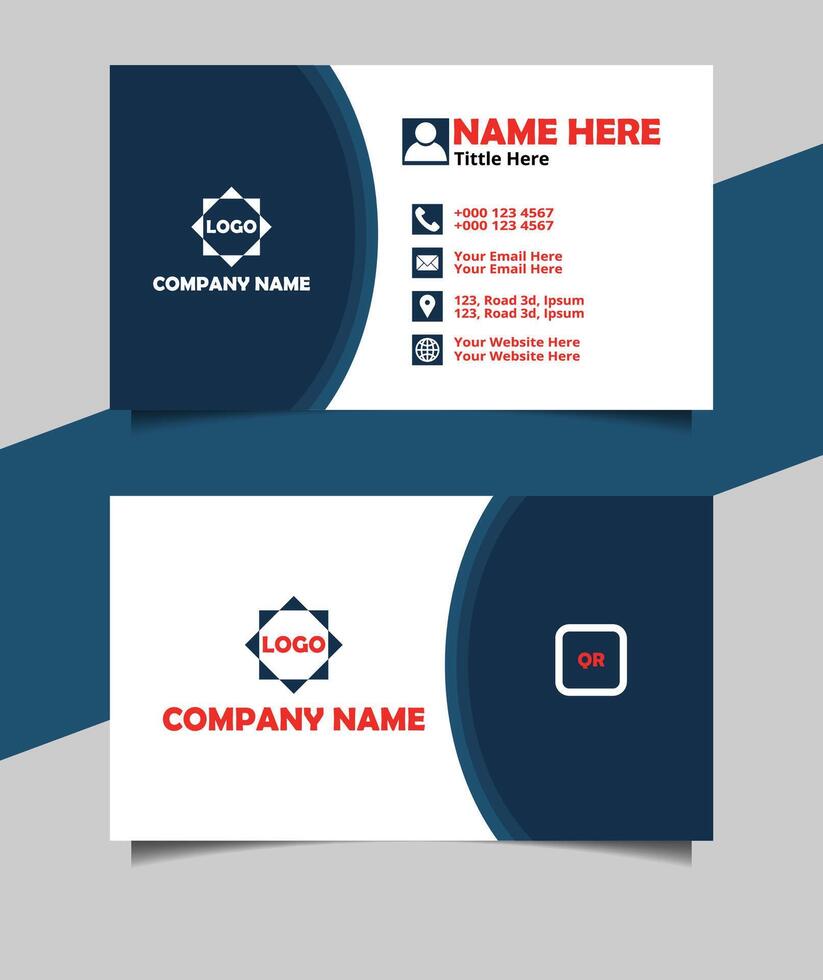 Double-Sided Business Card with Elegant Design. Stylish Minimal Visiting Card for Branding. vector