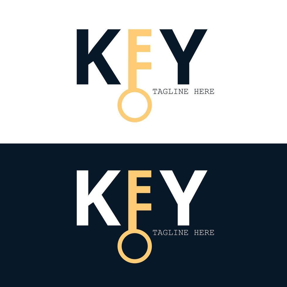 Key creative modern letter E logo design professional with minimalist vector