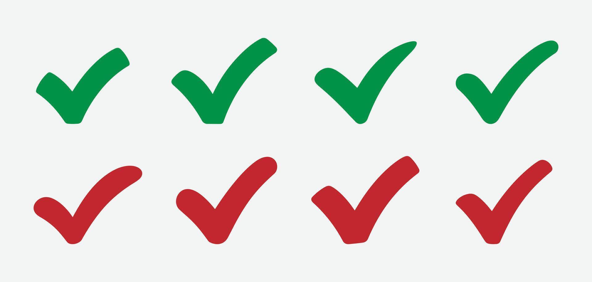 Checkmark Icon Set. Simple Checkmark Silhouettes. Modern Tick Mark Icons. Minimal Checkmark Icon Set. vector