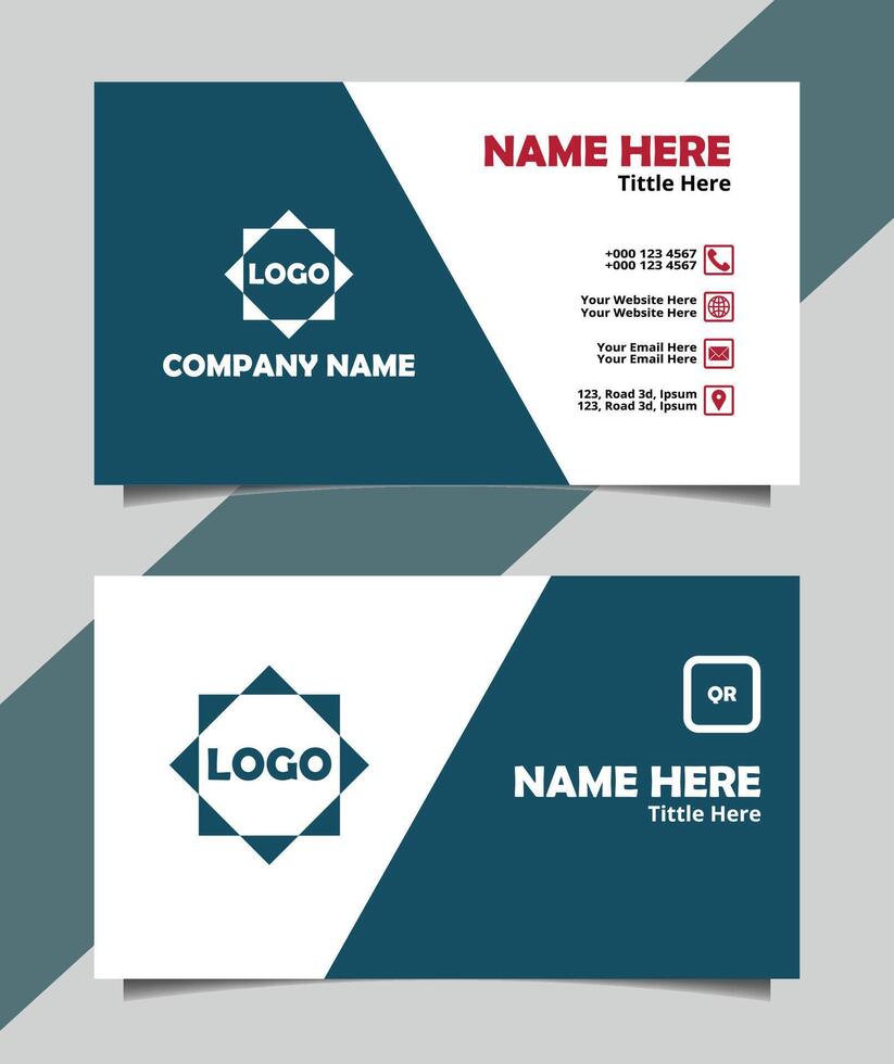 Clean and Professional Business Card Template. vector