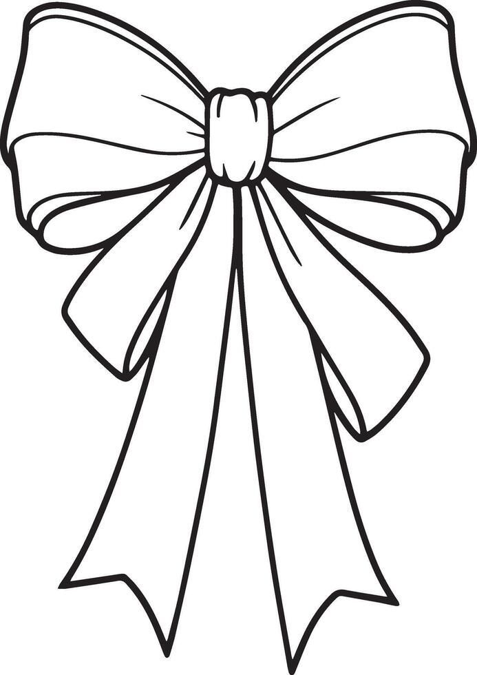 A black and white drawing of a bow vector