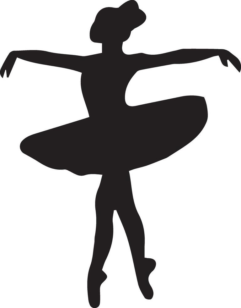 Ballerina silhouette on white background vector