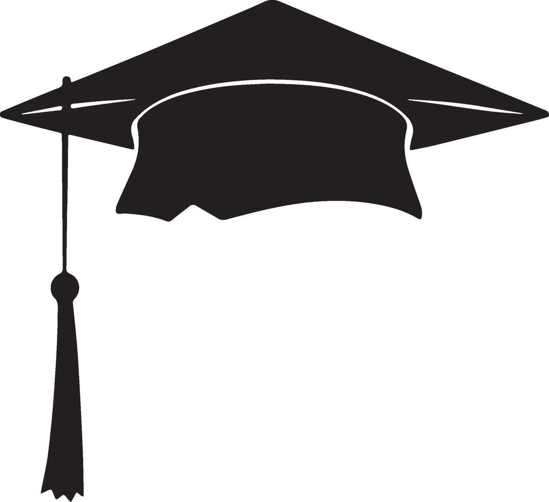 A graduation cap with a tassel on it vector