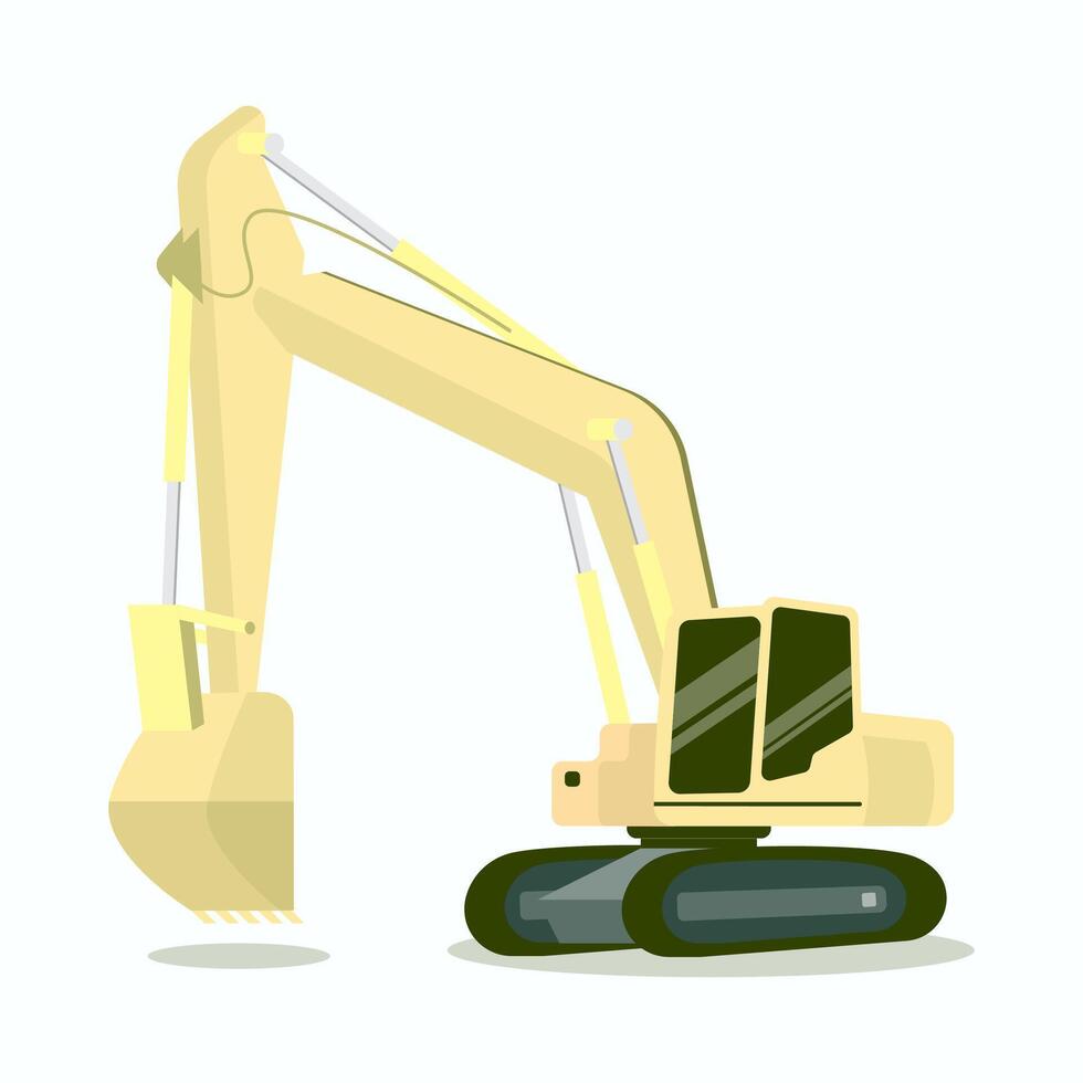 yellow excavator on white background vector