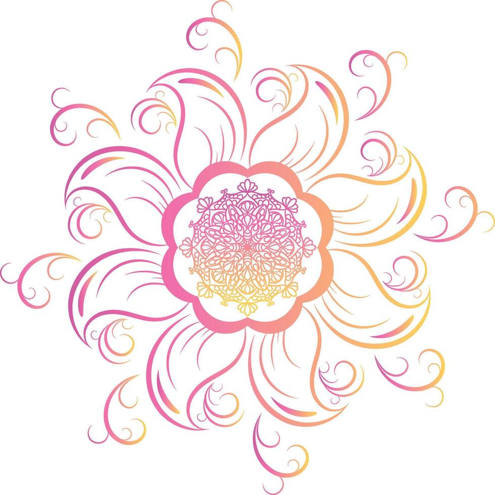 A flower with swirls and swirls on a white background vector