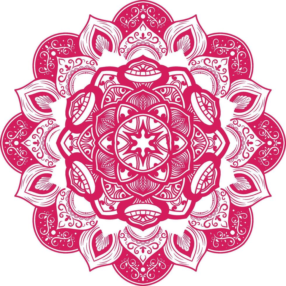 A red and white mandala design vector