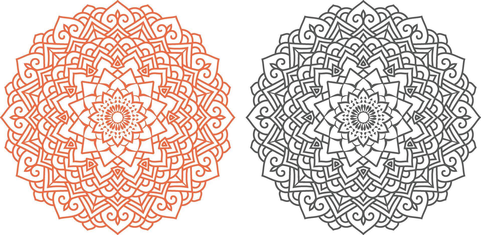 Two circular designs with different colors vector