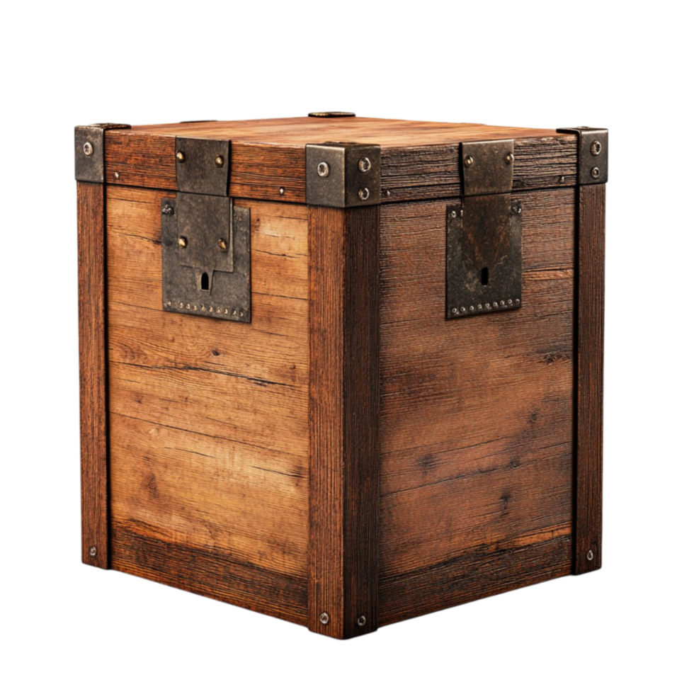 Rustic Wooden Storage Box png