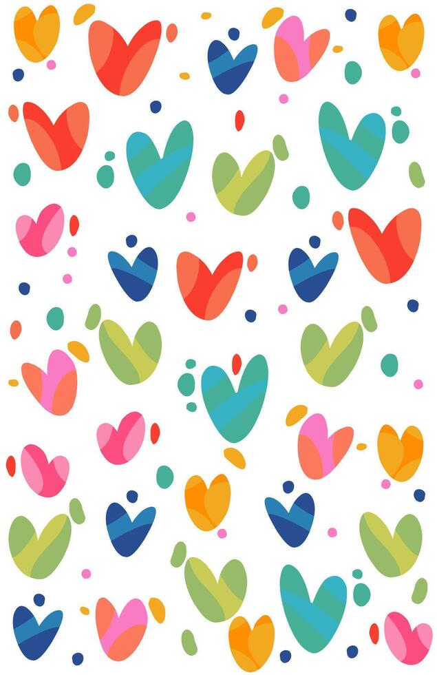 pattern with colorful hearts. wrapping paper full of love vector
