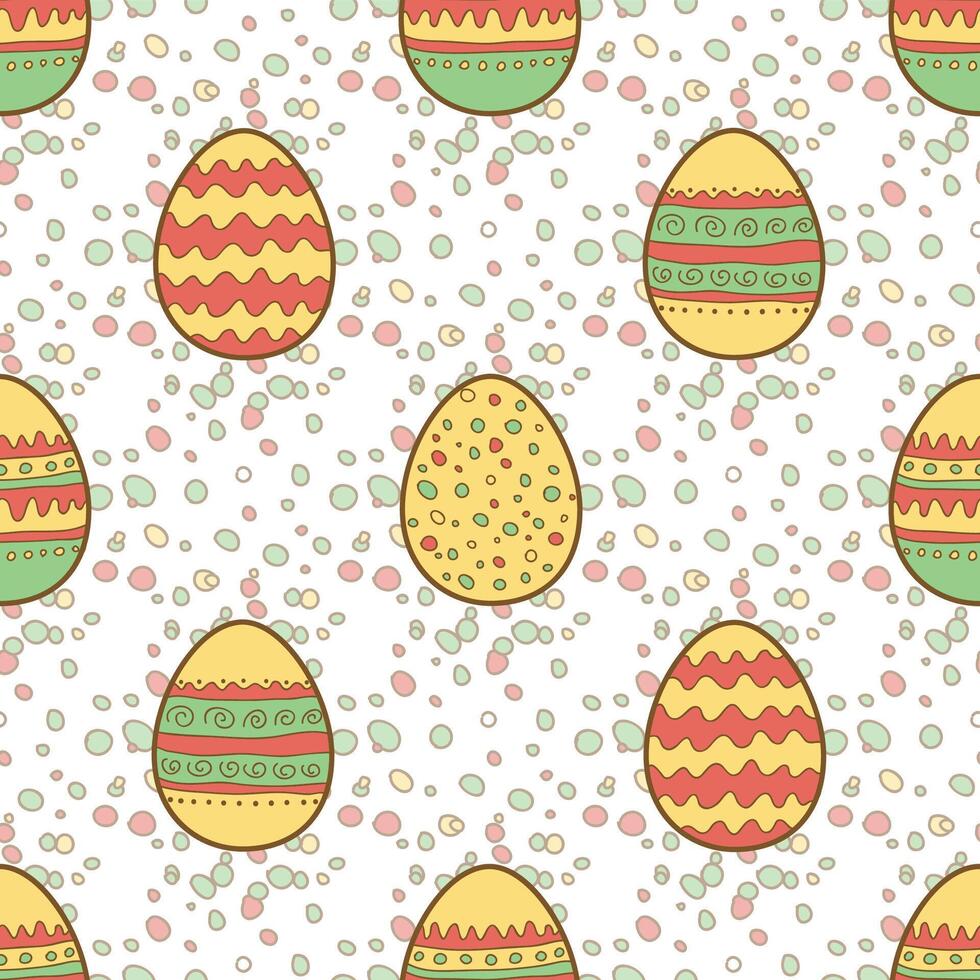 Seamless pattern with Easter painted eggs vector