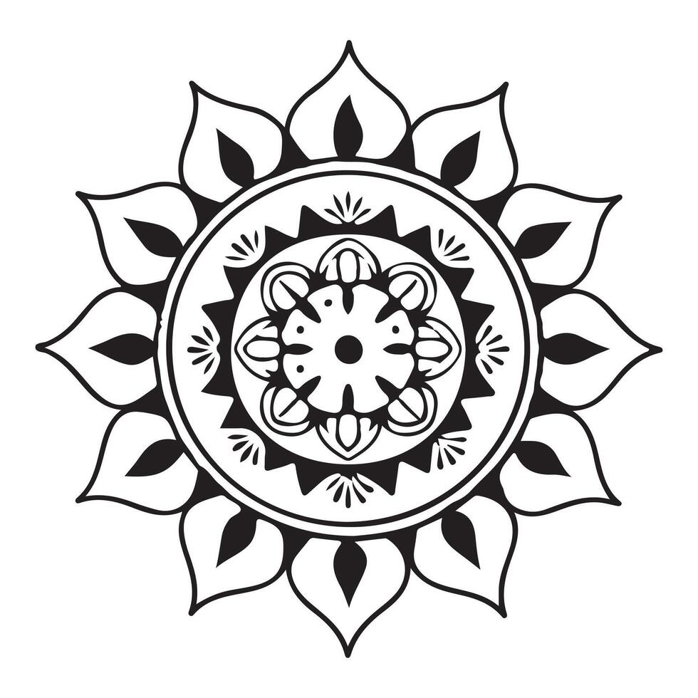 illustration Mandala Line Drawing Design vector