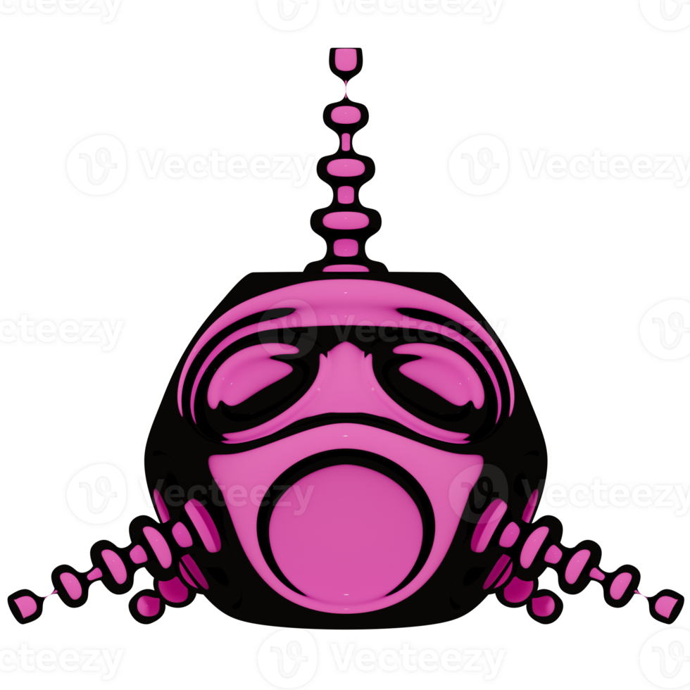 A pink and black gas mask png