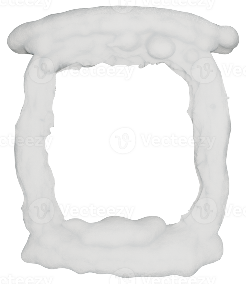 A white stone frame with a hole in it png